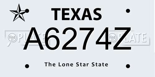 A6274Z Texas License Plate