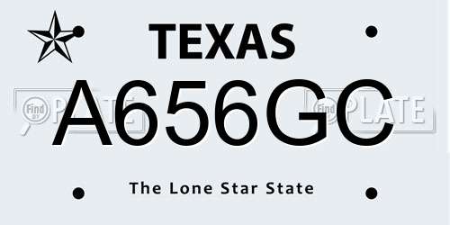 A656GC Texas License Plate
