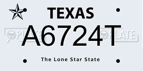A6724T Texas License Plate