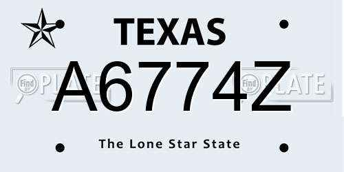 A6774Z Texas License Plate