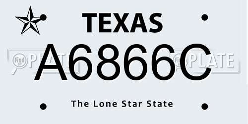 A6866C Texas License Plate