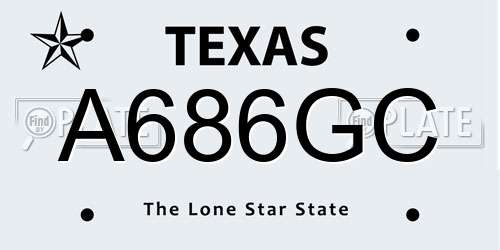 A686GC Texas License Plate