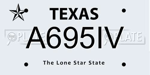A695IV Texas License Plate