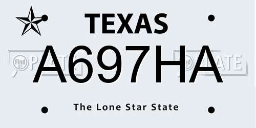 A697HA Texas License Plate