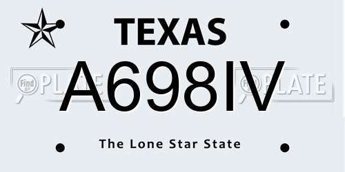 A698IV Texas License Plate