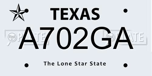 A702GA Texas License Plate