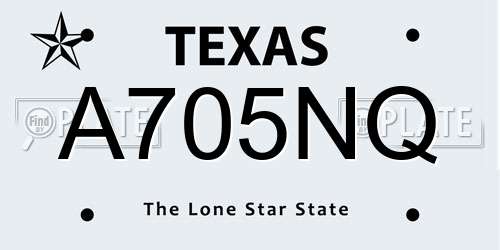 A705NQ Texas License Plate