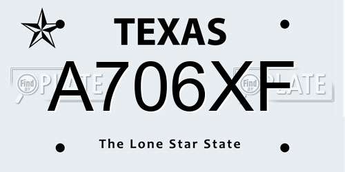 A706XF Texas License Plate