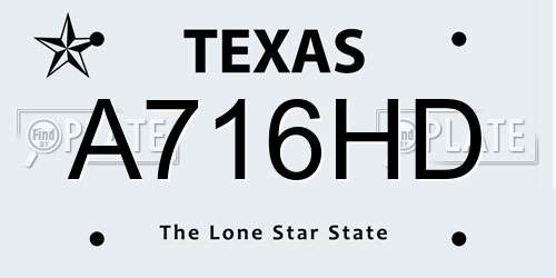A716HD Texas License Plate