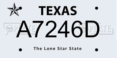 A7246D Texas License Plate