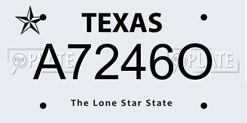 A7246O Texas License Plate