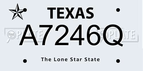 A7246Q Texas License Plate