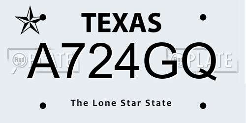 A724GQ Texas License Plate