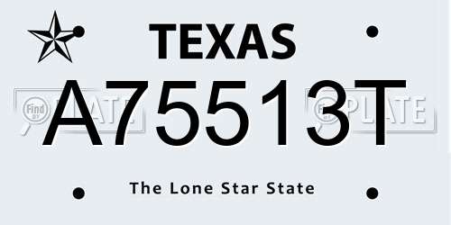 A75513T Texas License Plate
