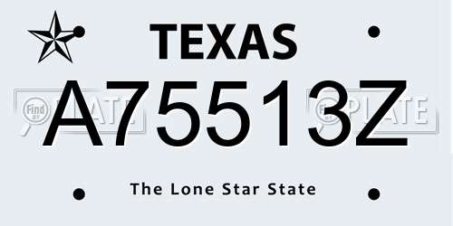 A75513Z Texas License Plate