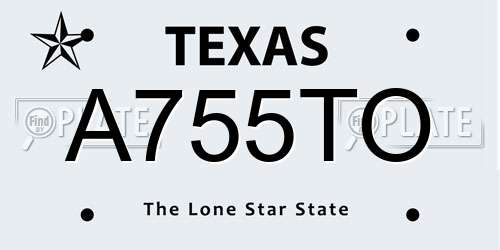 A755TO Texas License Plate