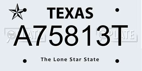 A75813T Texas License Plate