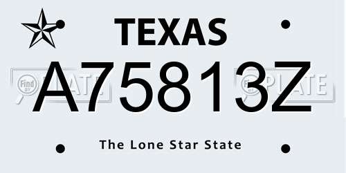 A75813Z Texas License Plate