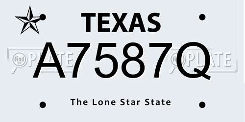 A7587Q Texas License Plate