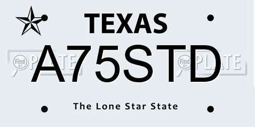 A75STD Texas License Plate