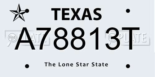 A78813T Texas License Plate