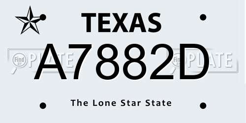 A7882D Texas License Plate