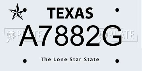 A7882G Texas License Plate