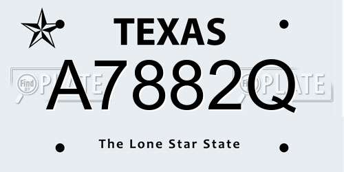 A7882Q Texas License Plate