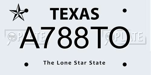 A788TO Texas License Plate