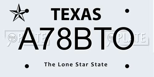 A78BTO Texas License Plate