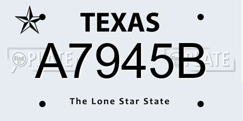 A7945B Texas License Plate