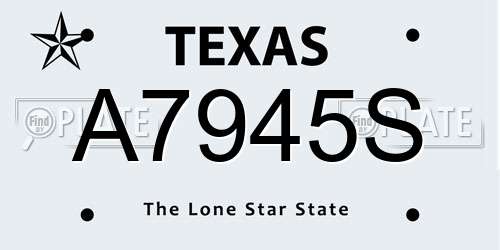 A7945S Texas License Plate