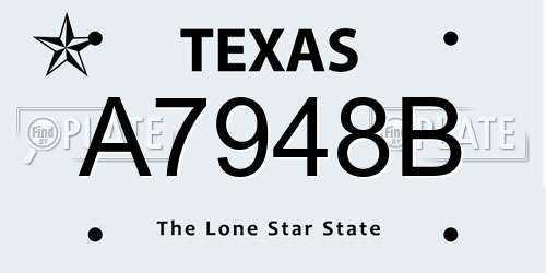A7948B Texas License Plate