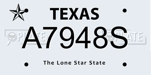 A7948S Texas License Plate