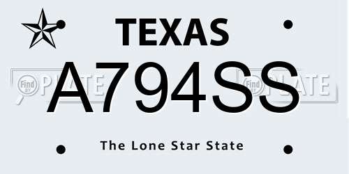 A794SS Texas License Plate