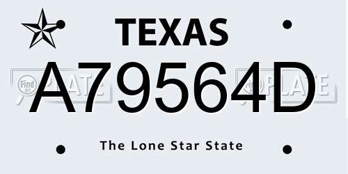 A79564D Texas License Plate