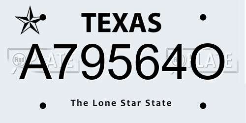 A79564O Texas License Plate