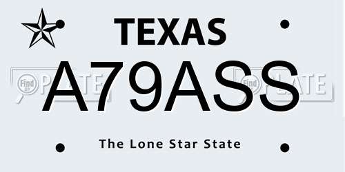 A79ASS Texas License Plate