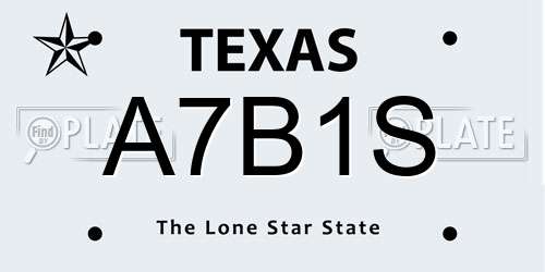 A7B1S Texas License Plate