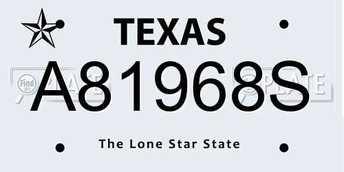 A81968S Texas License Plate