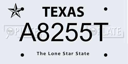 A8255T Texas License Plate