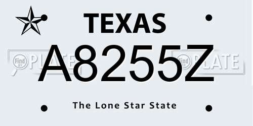A8255Z Texas License Plate