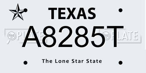 A8285T Texas License Plate