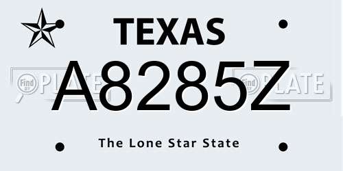 A8285Z Texas License Plate