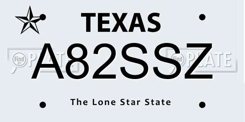 A82SSZ Texas License Plate