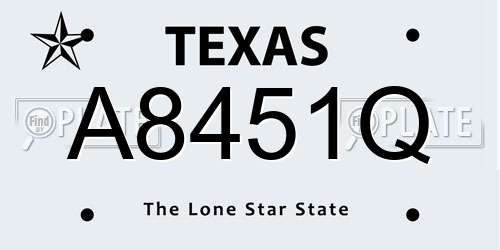 A8451Q Texas License Plate
