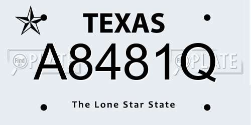 A8481Q Texas License Plate