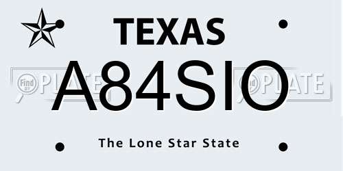 A84SIO Texas License Plate