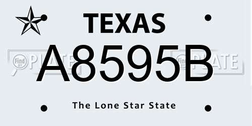 A8595B Texas License Plate
