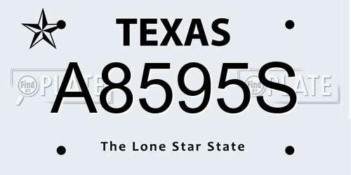 A8595S Texas License Plate